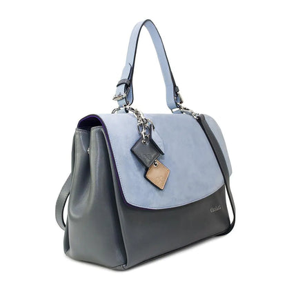 Simonetta Leather Handbag -Serenity / Charcoal